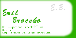 emil brocsko business card